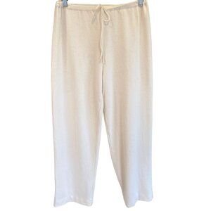Johnstons of Elgin Cashmere Ivory Lounge Pants Wide Leg Size 6 Vintage * *